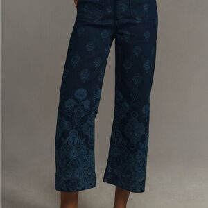 Anthropologie by Maeve-Colette cropped wide leg jeans